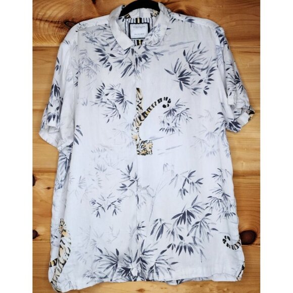 Denim & Flower Ricky Singh Tiger/Bamboo Button Up Shirt Size XL, Preowned. - Picture 12 of 16